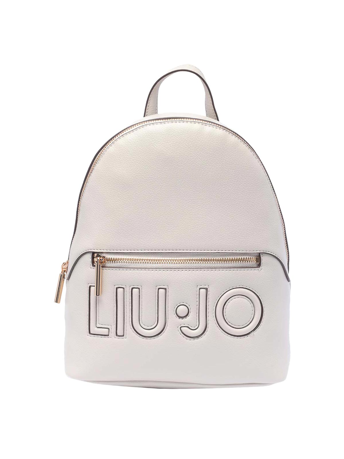 Shop Liu •jo True Champagne Logo Backpack Zip In White