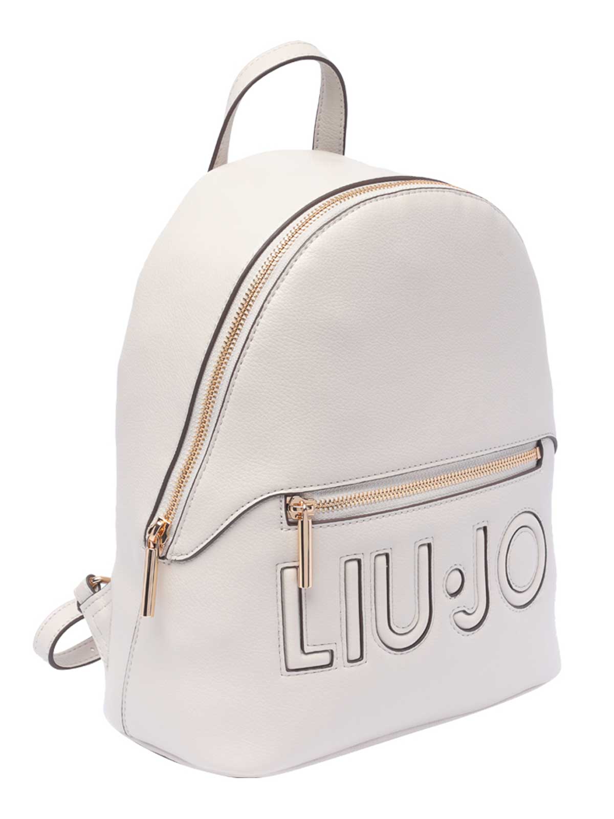 Shop Liu •jo True Champagne Logo Backpack Zip In White