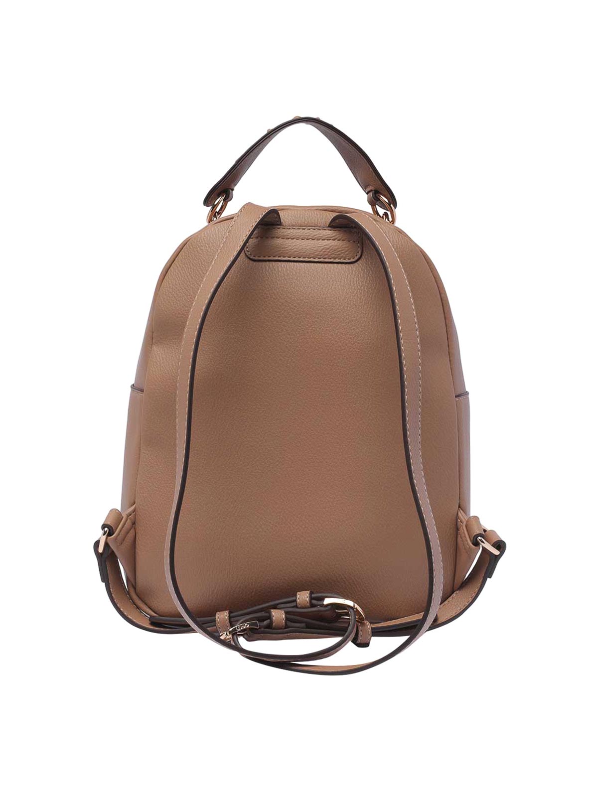 Shop Liu •jo Teddy Logo Backpack Zip In Brown