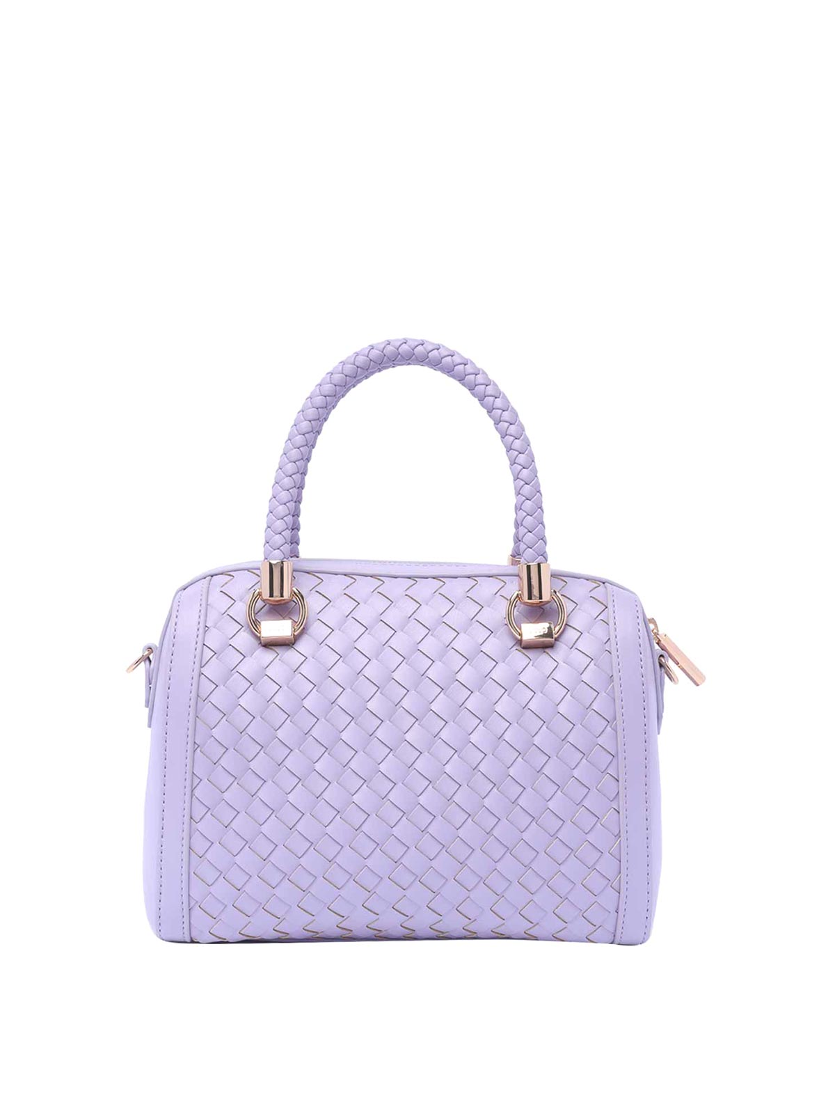Shop Liu •jo Lilac Logo Handbag Zip Open In Purple