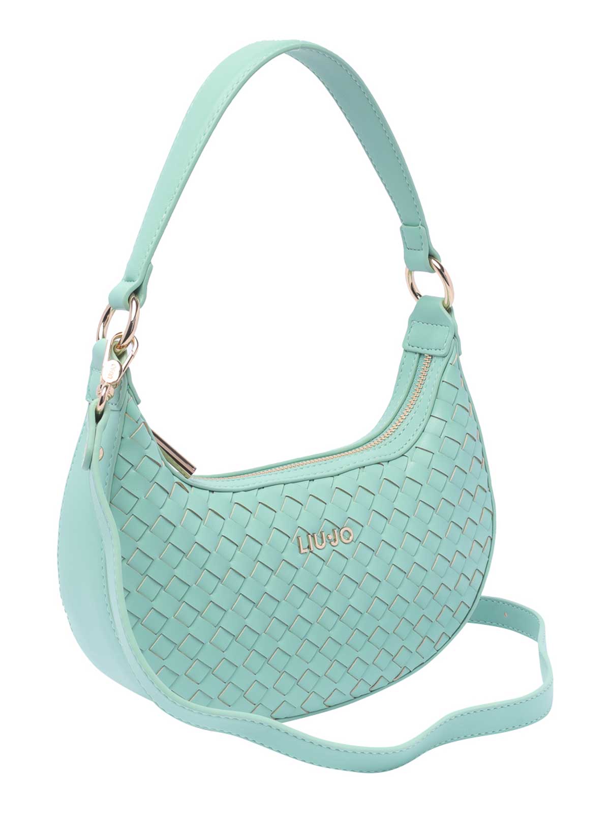 Shop Liu •jo Dust Logo Hobo Bag Zip In Green
