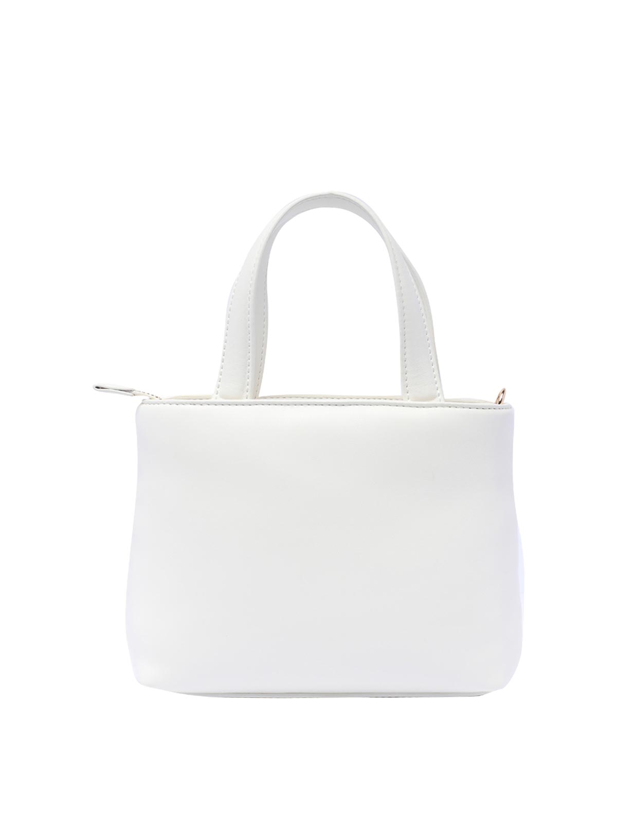 Shop Liu •jo White Logo Handbag Zip Open Pocket