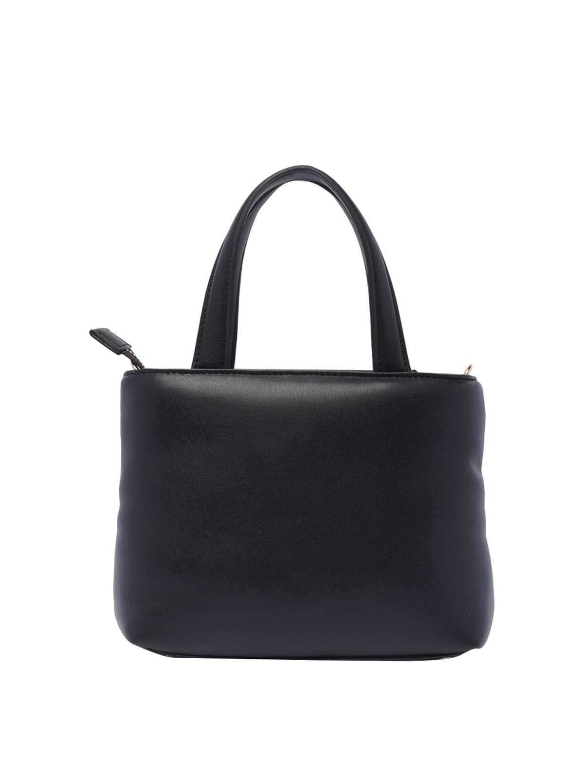 Shop Liu •jo Black Logo Handbag Zip Open Pocket