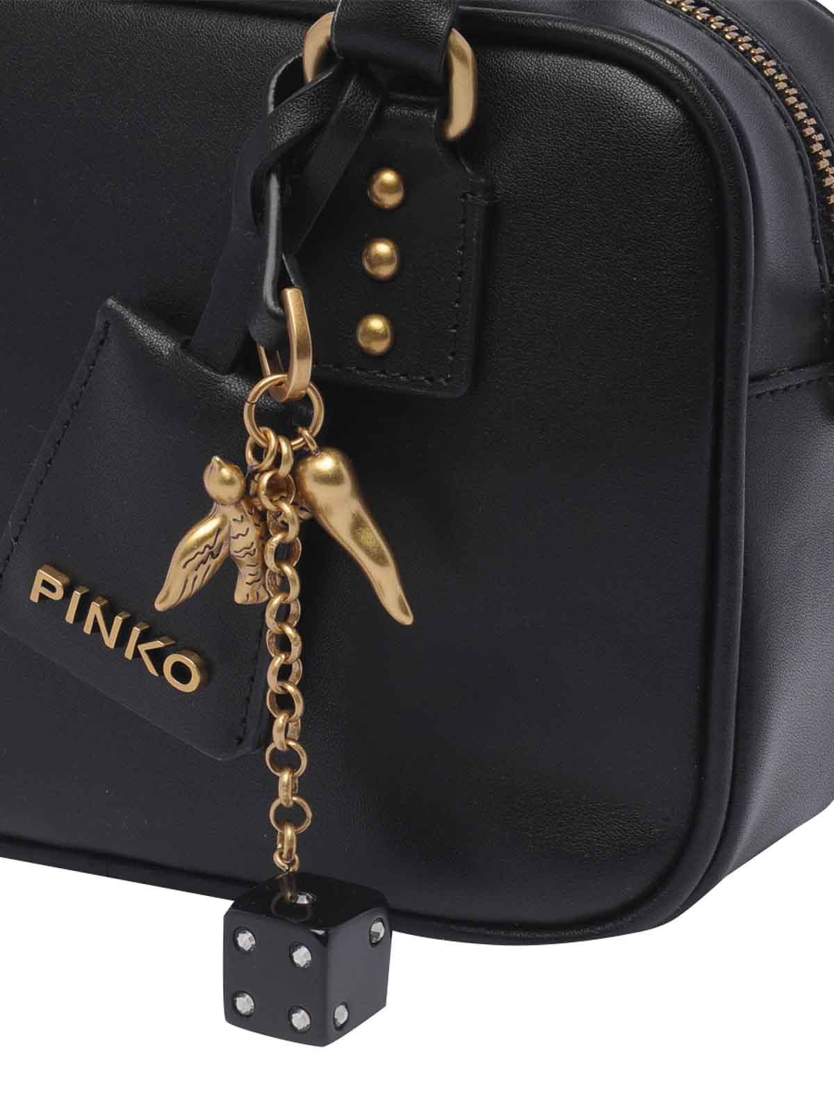 Shop Pinko Mini Bowling Bag In Black