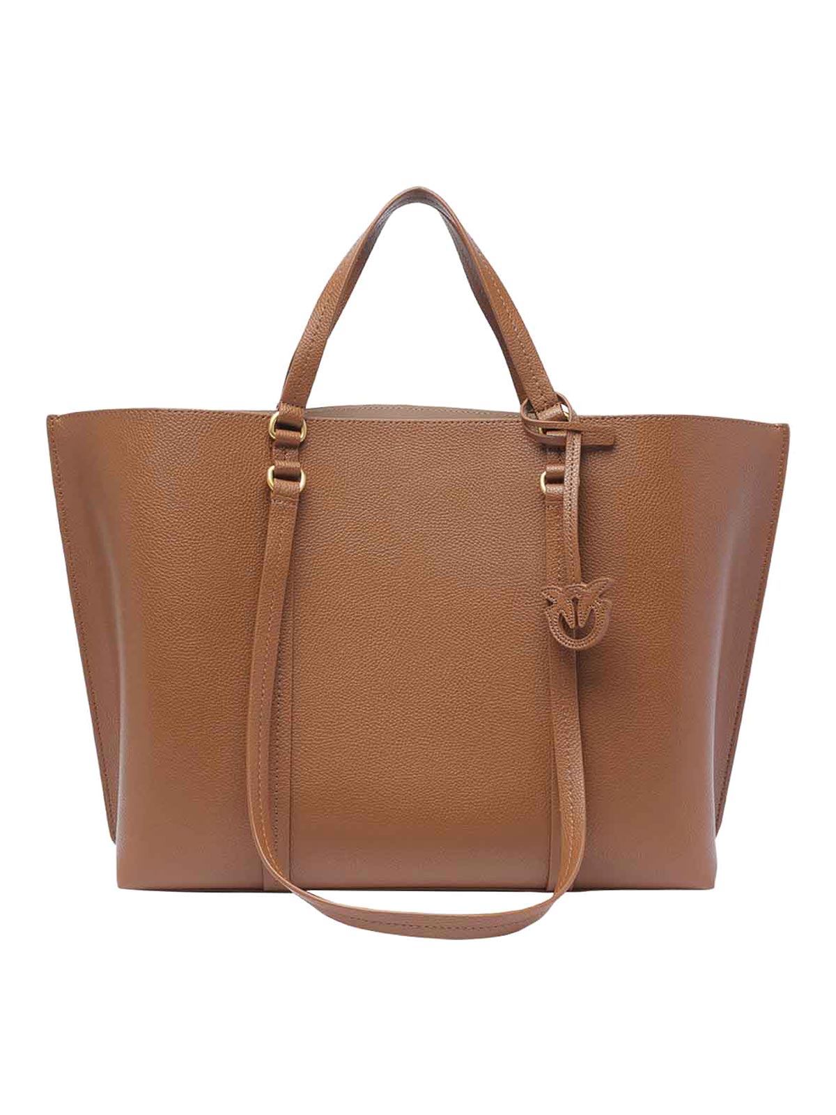 Shop Pinko Big Shopper Bag In Brown