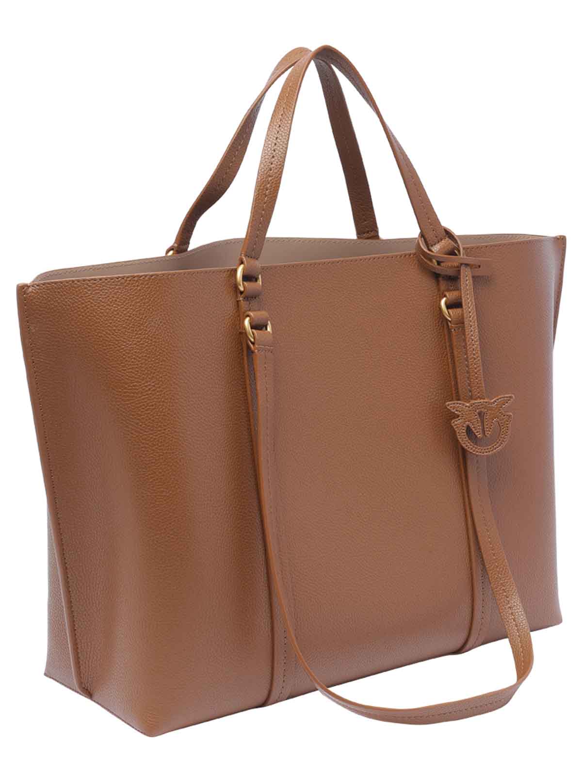 Shop Pinko Big Shopper Bag In Brown