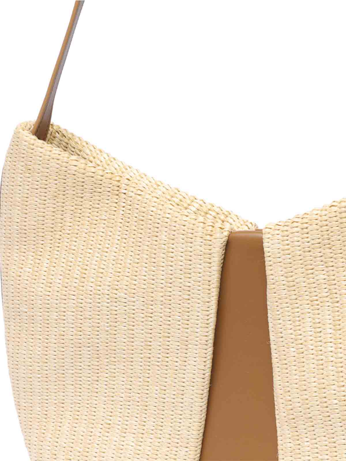Shop Themoirè Tike Straw Shoulder Bag In Beige