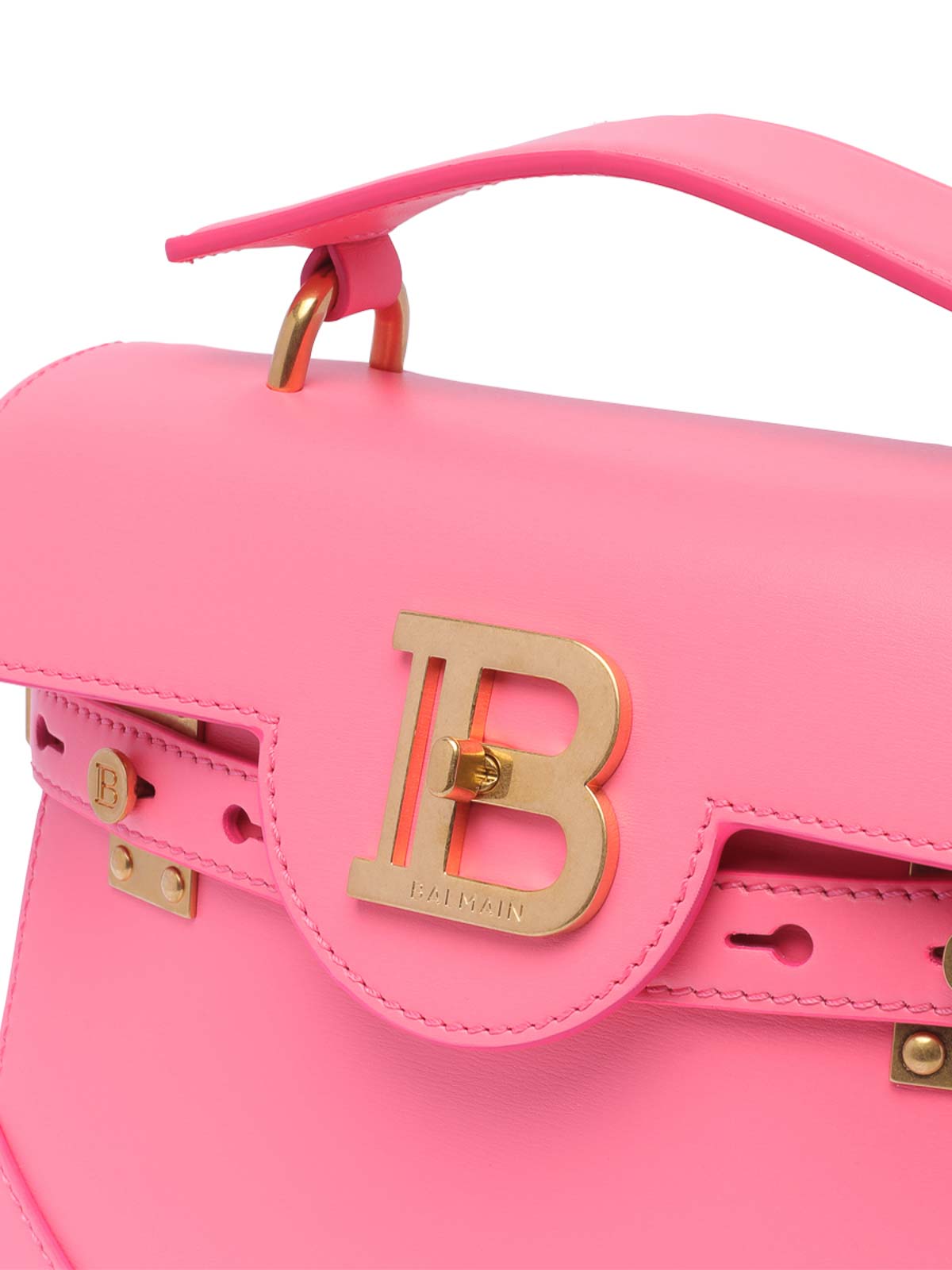 Shop Balmain B-buzz 23 Handbag In Nude & Neutrals