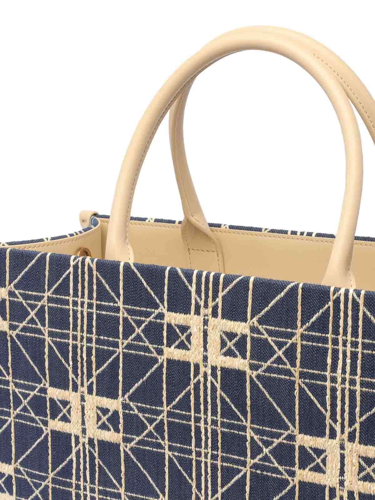 Shop Elisabetta Franchi Blue Logo Tote Bag Embroidered Logo