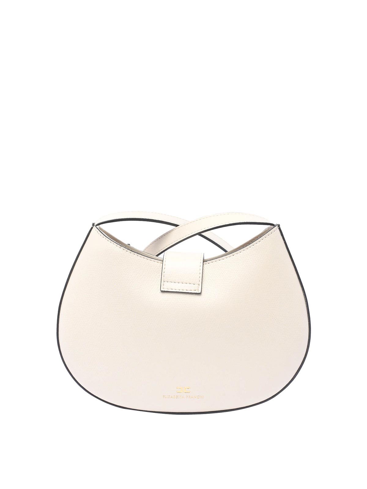Shop Elisabetta Franchi White Crossbody Bag Magnetic Zip