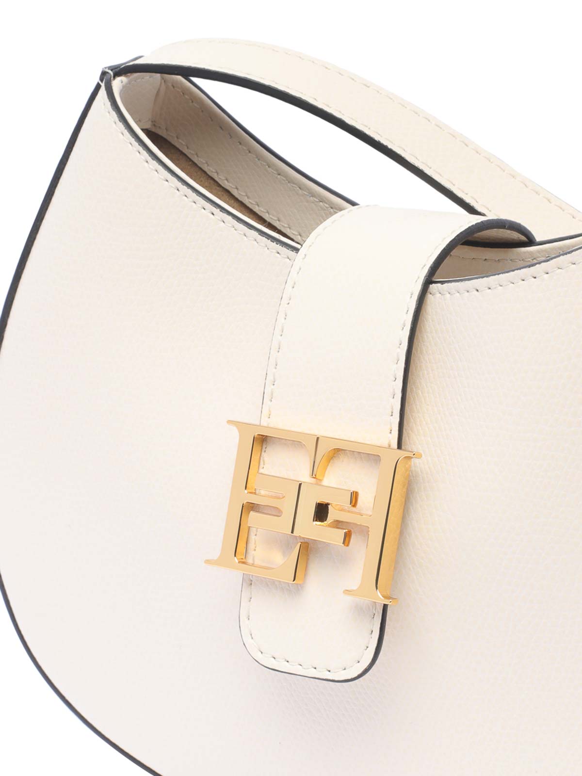Shop Elisabetta Franchi White Crossbody Bag Magnetic Zip