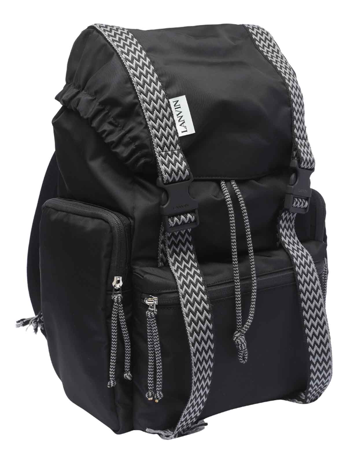 Shop Lanvin Black Curb Backpack Coulisse And Buckle