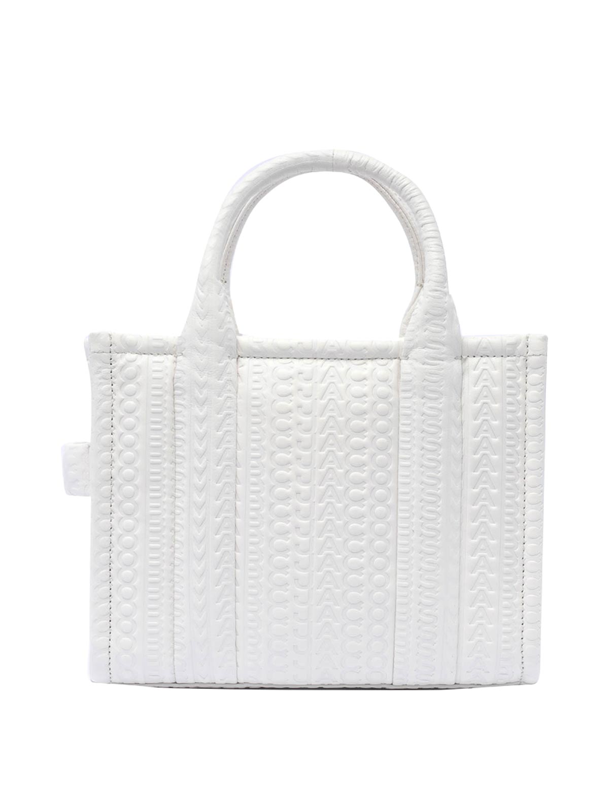 Shop Marc Jacobs Wolf Grey Tote Bag With Mini Model In White