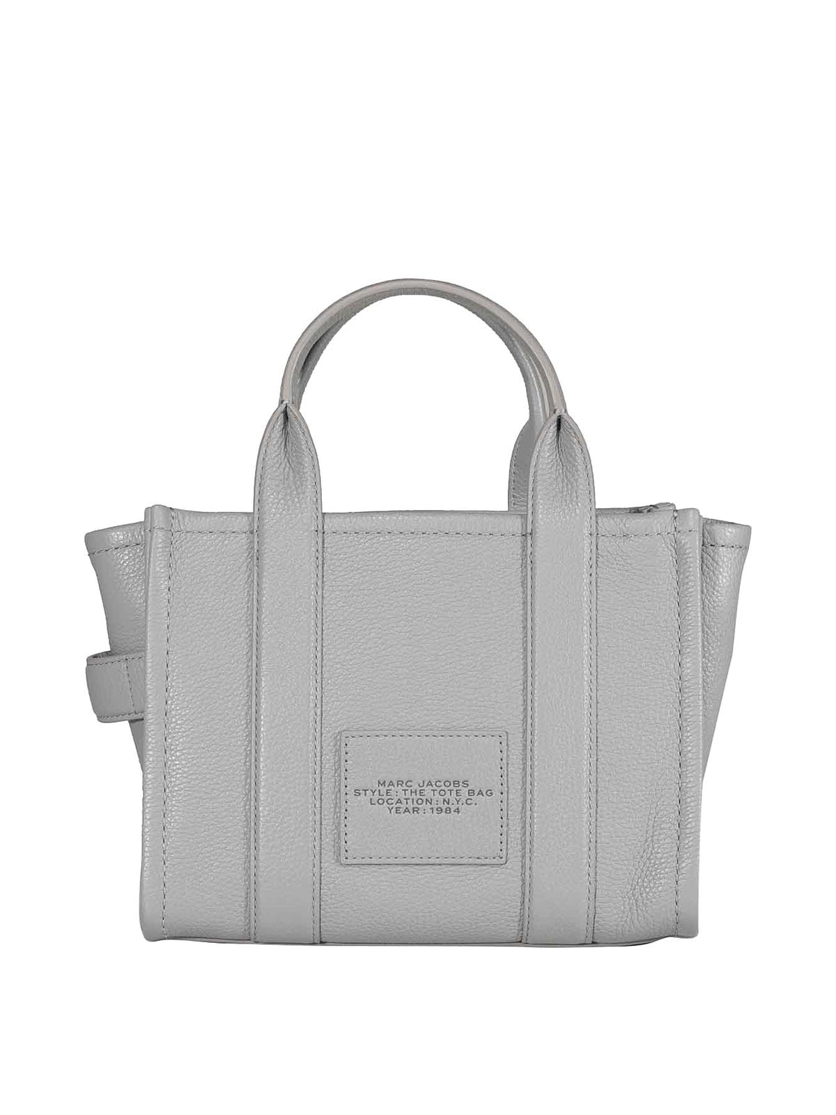 Shop Marc Jacobs Cobalt Small Tote Bag With Mini Model In Grey
