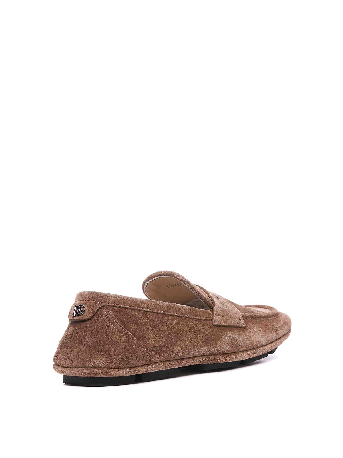 Shop Dolce & Gabbana Brown Loafers Round Toe Slip On
