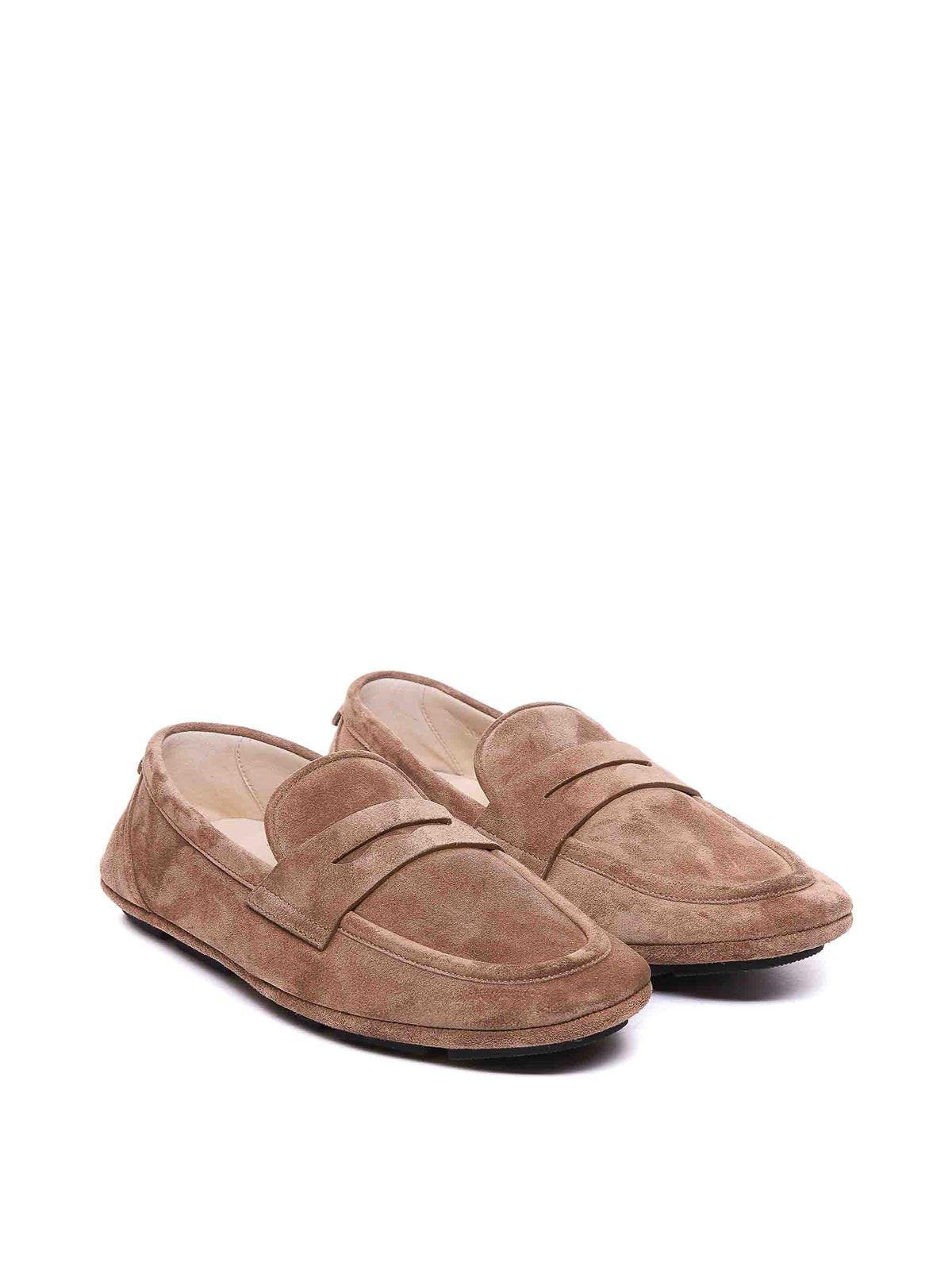 Shop Dolce & Gabbana Brown Loafers Round Toe Slip On