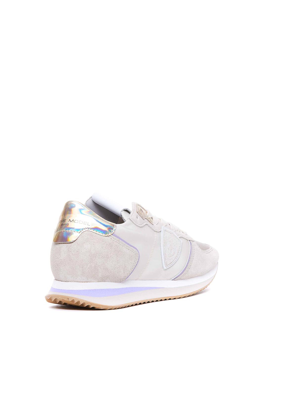 Shop Philippe Model Beige And Lilac Trpx Sneakers