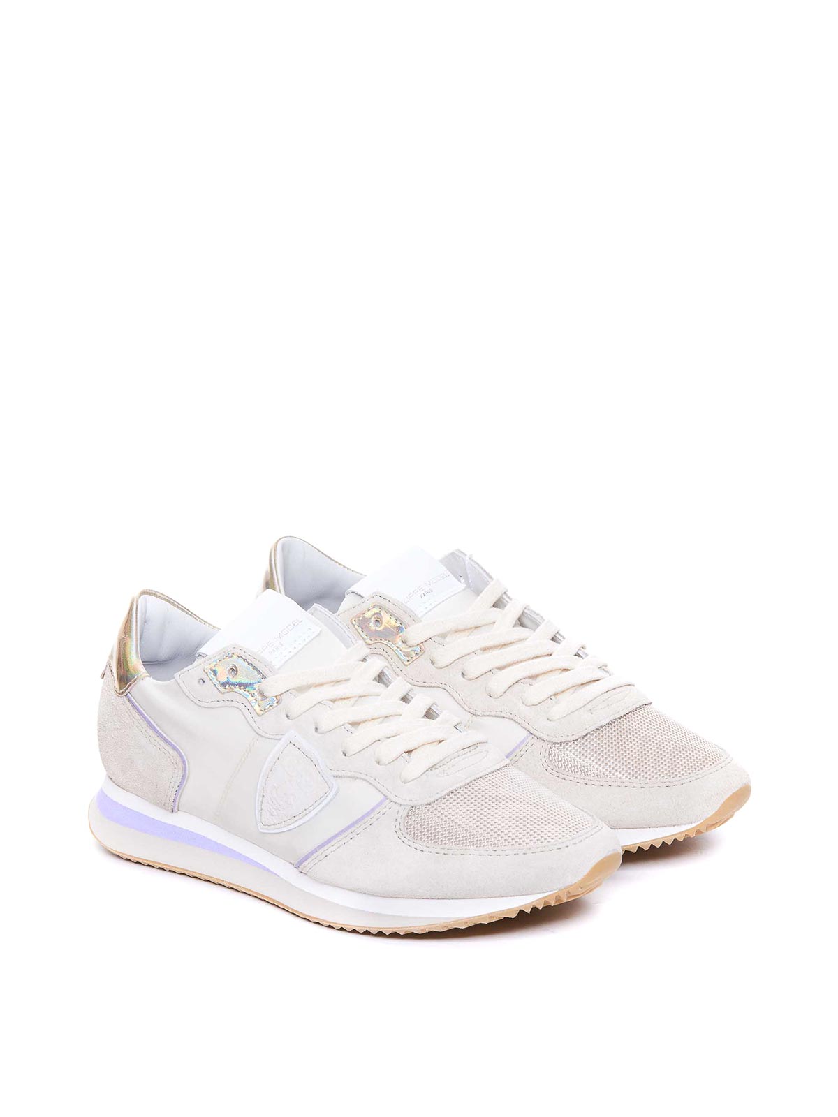 Shop Philippe Model Beige And Lilac Trpx Sneakers