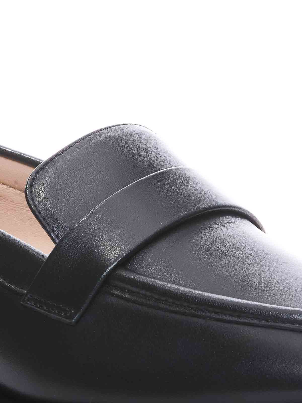 Shop Stuart Weitzman Black Palmer Loafers With Round Toe
