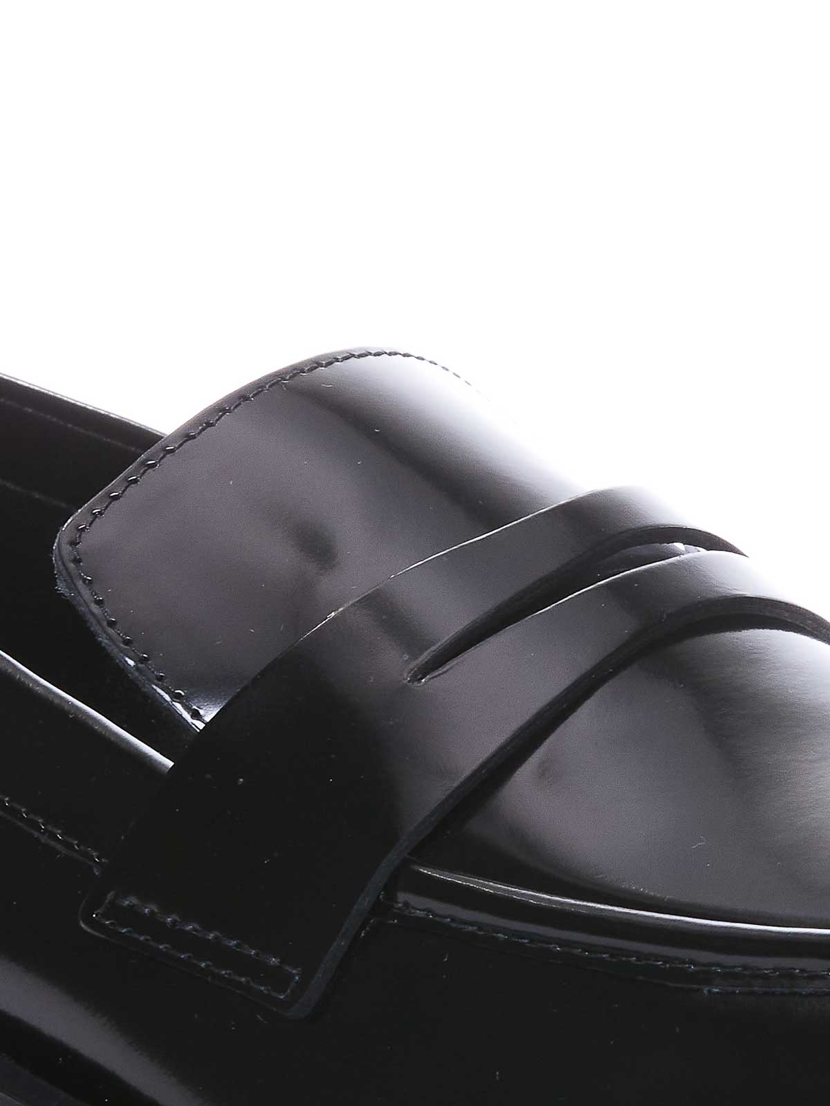 Shop Stuart Weitzman Black Palmer Loafers With Round Toe