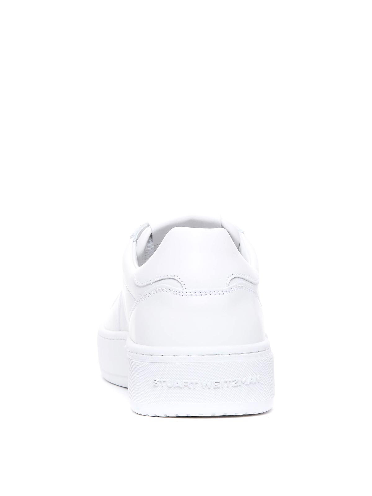 Shop Stuart Weitzman Sw Courtside Monogram Sneakers In White