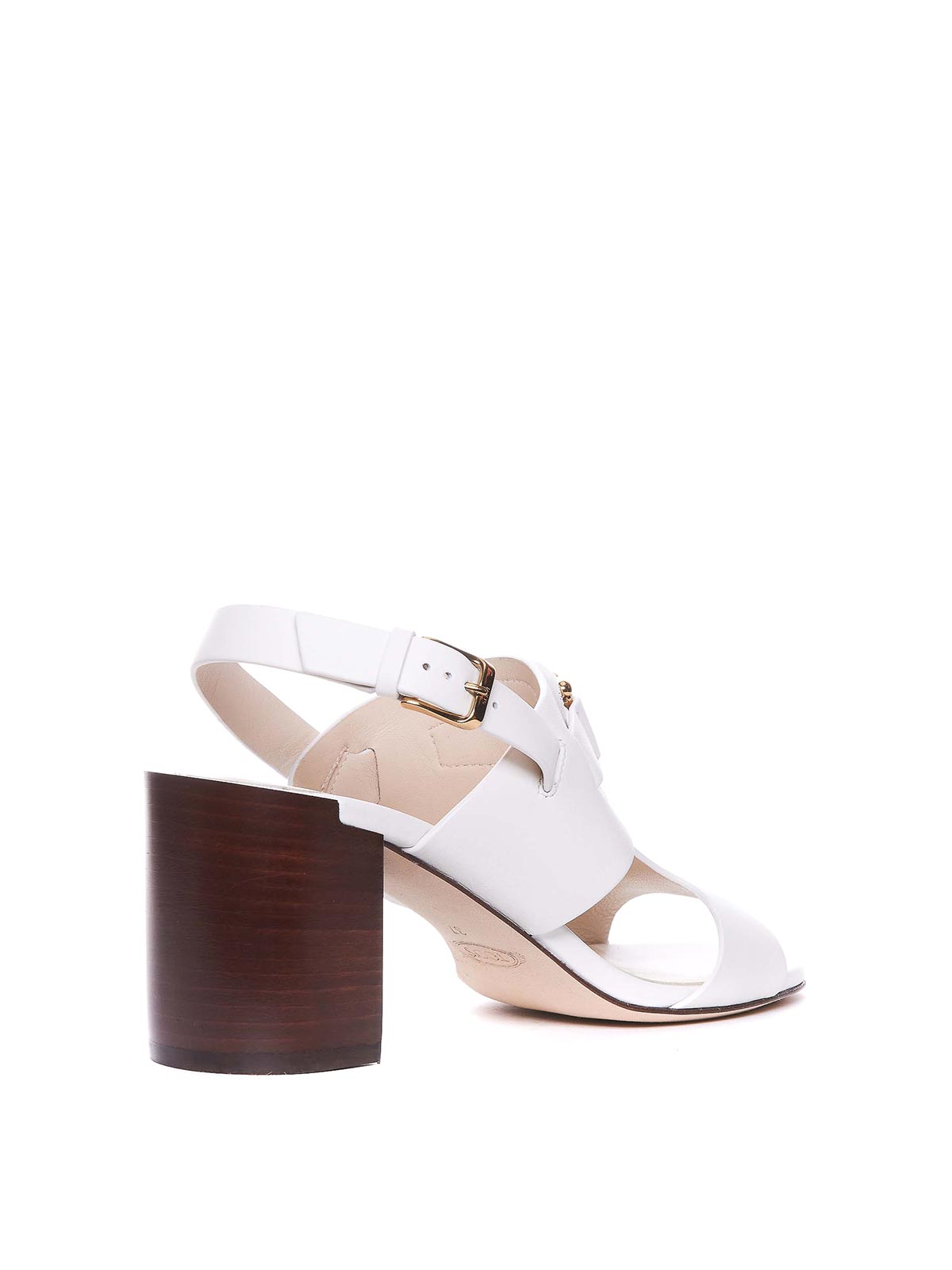 Shop Tod's White Pump Sandals Lateral Buckle