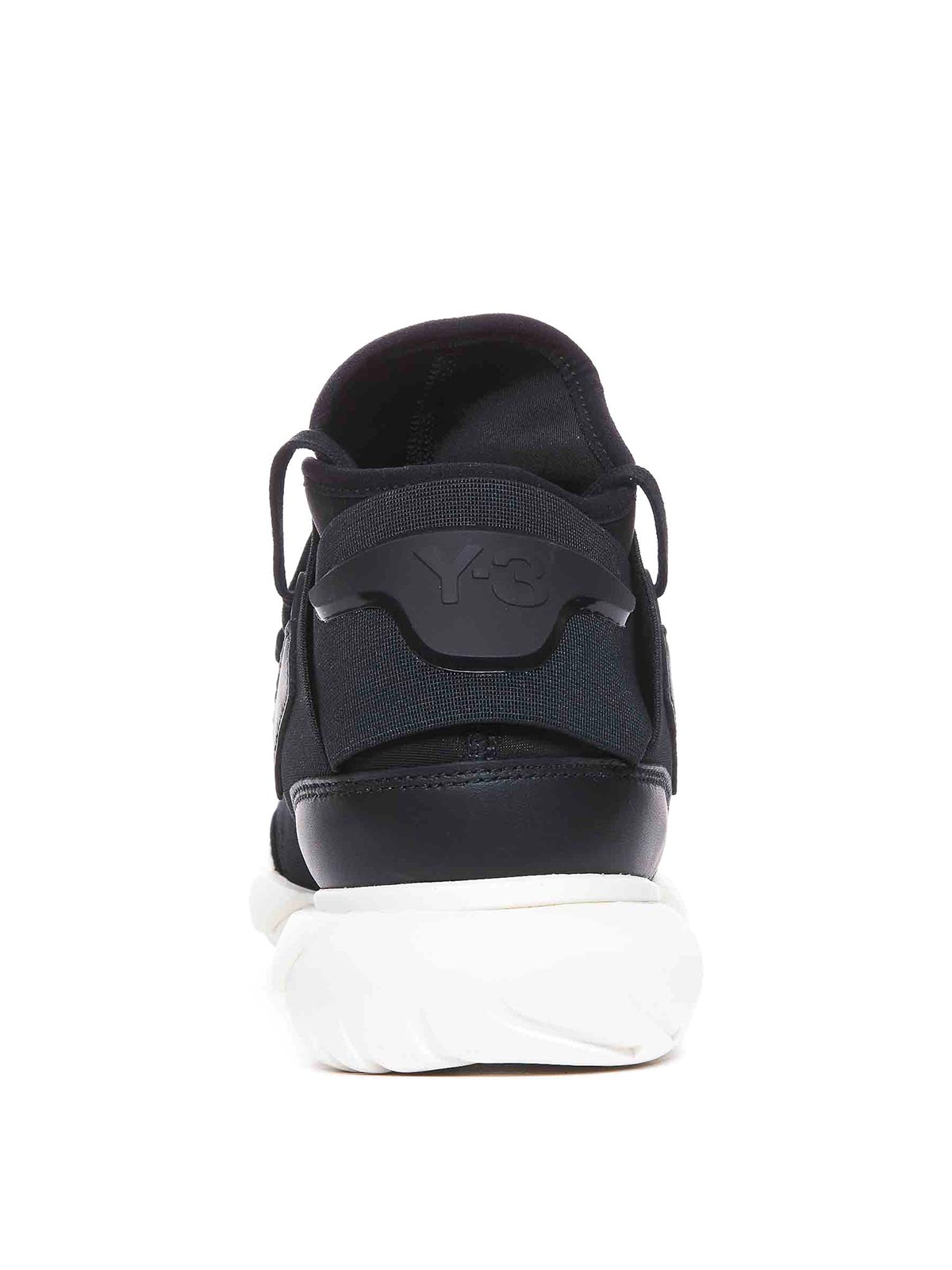 Shop Y-3 Black Qasa Sneakers Laces Round