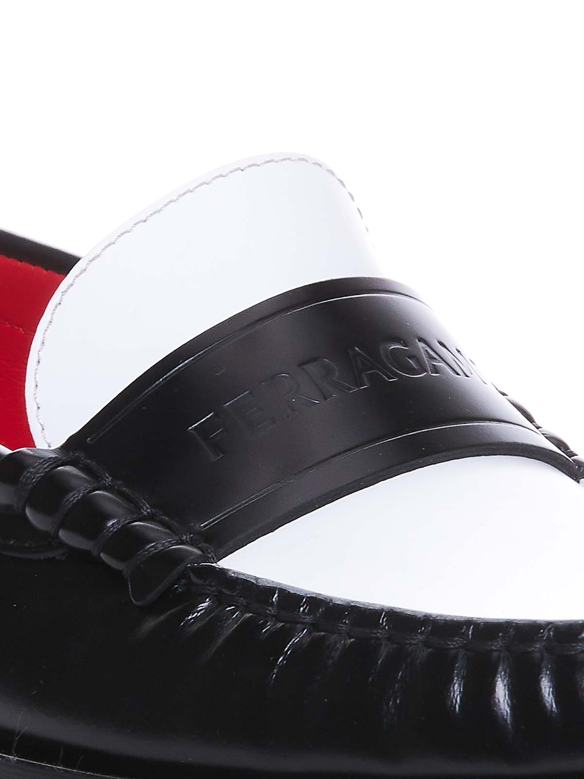 Shop Ferragamo Irina Bicolor Loafers With  Logo In Black