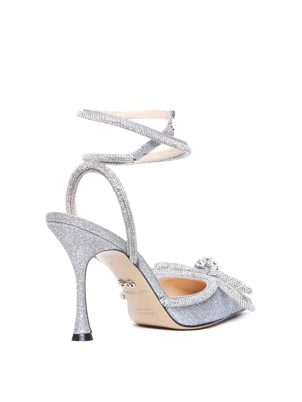 Shop Mach & Mach Pumps Sandals All Over Bow In Silver