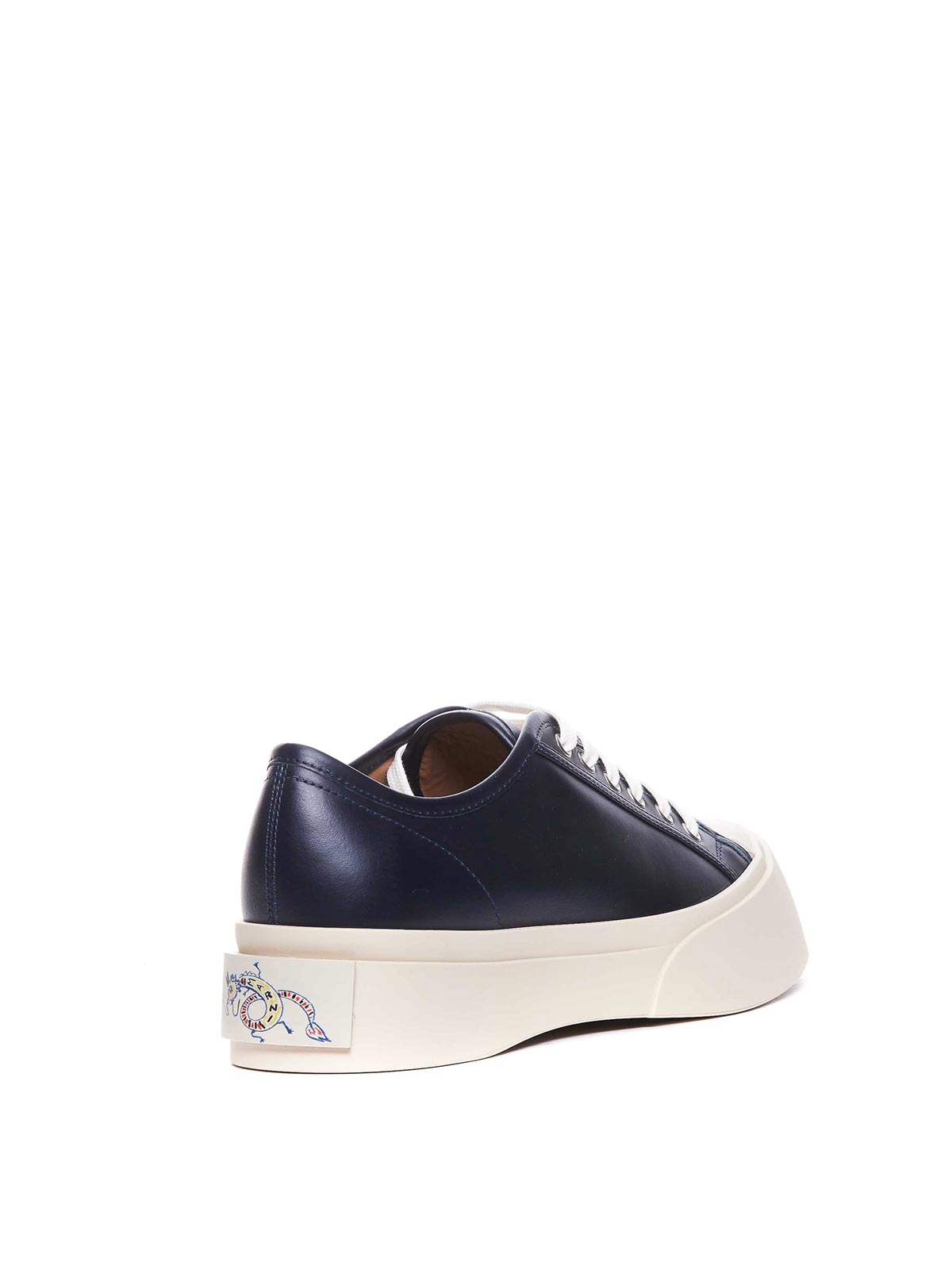 Shop Marni Denim Pablo Sneakers With Round Toe In Blue