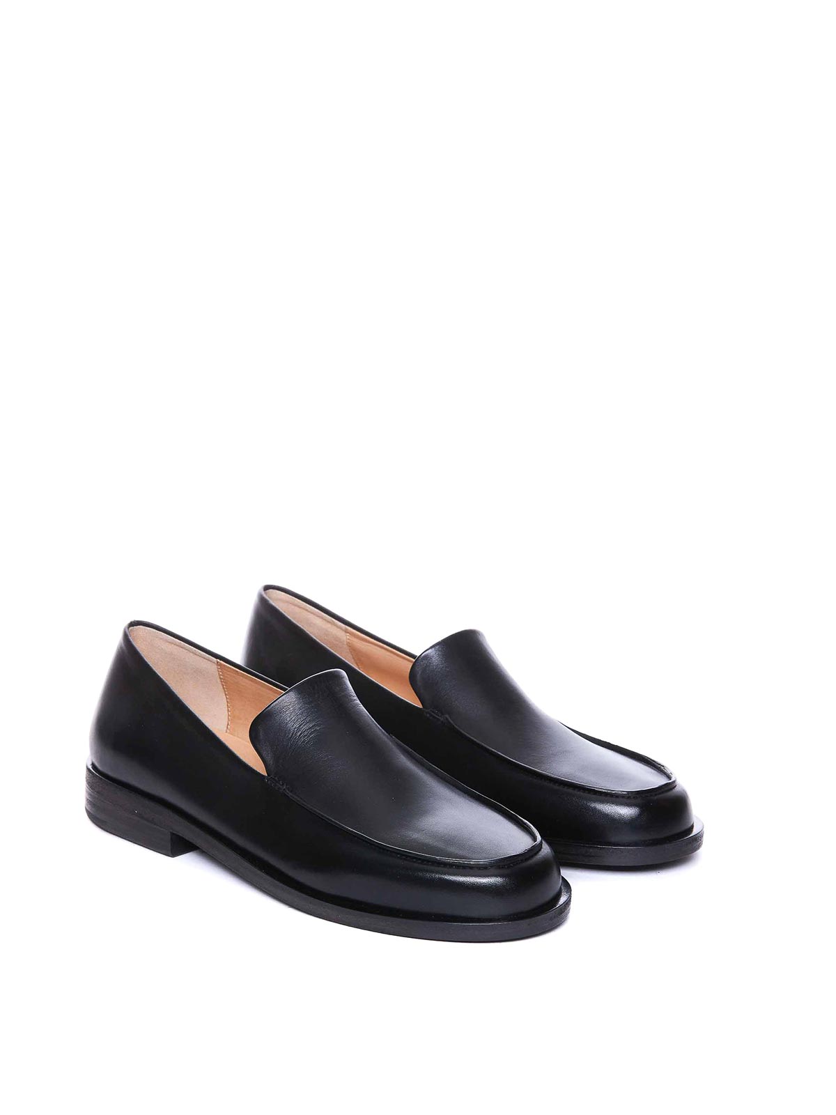 Shop Marsèll Black Loafers Slip On Round Toe