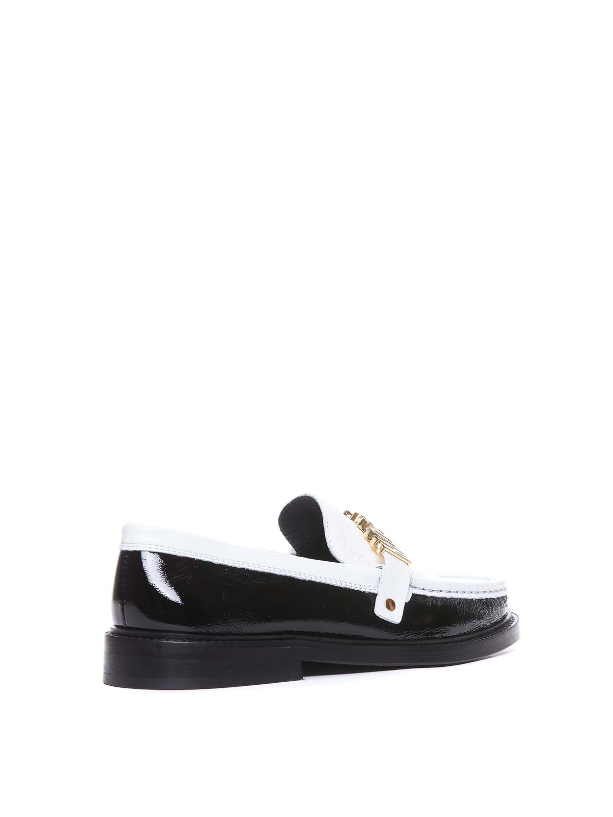 Shop Moschino College Two-tone Loafers In White