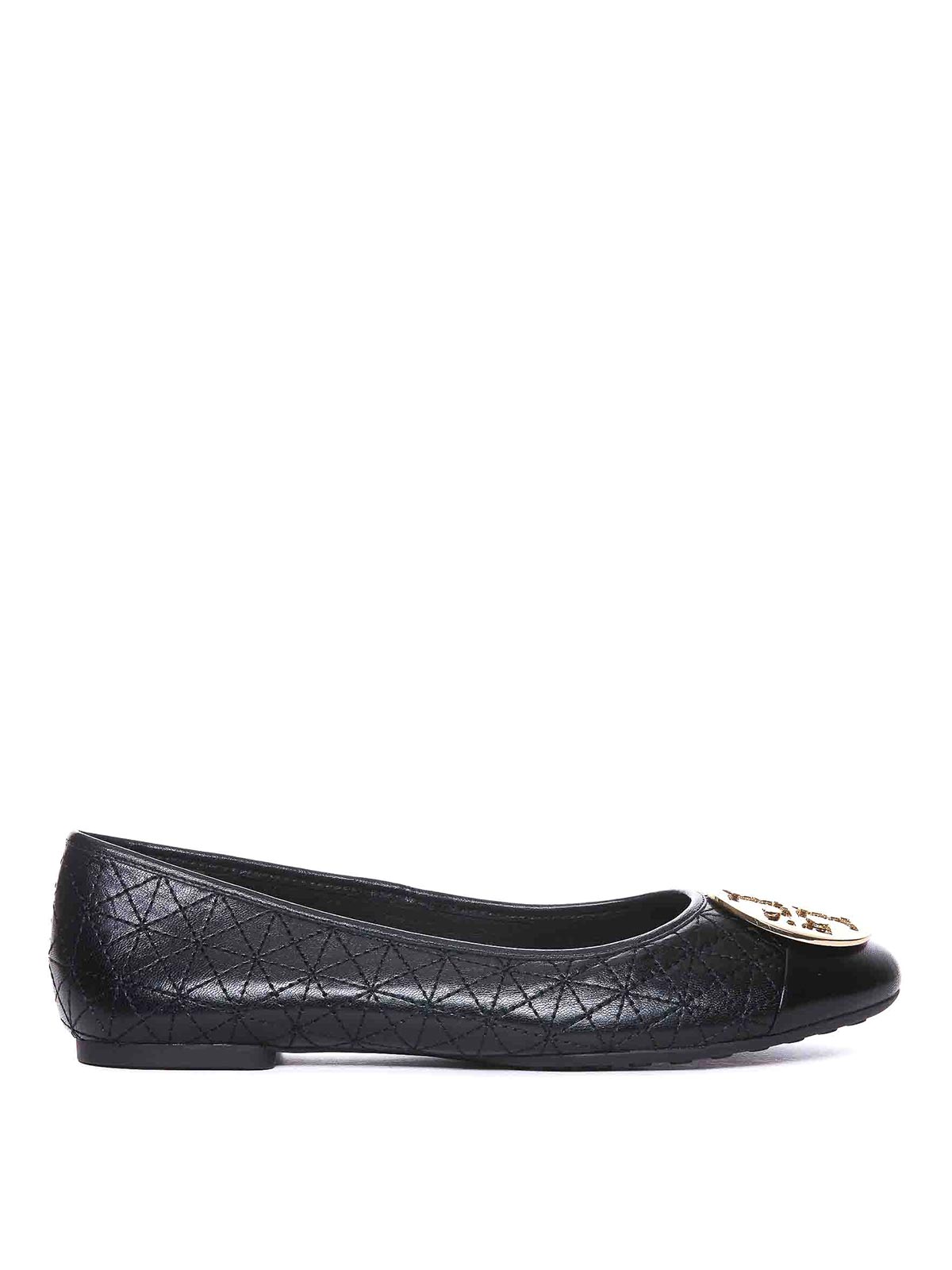 Shop Tory Burch Claire Quilted Ballets In Black