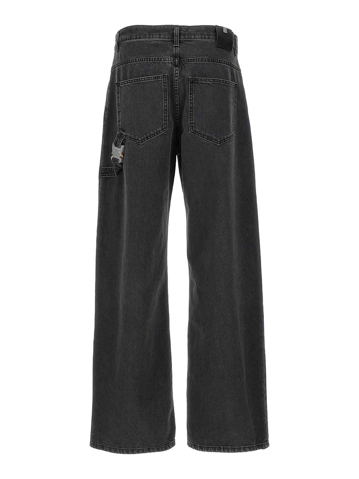 Shop Alyx Wide Leg With Buckle Jeans In Negro