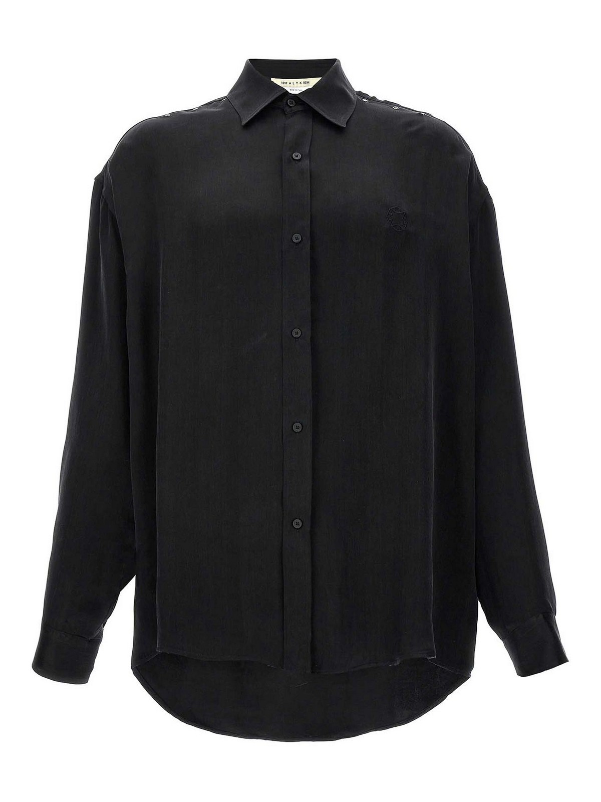 Shop Alyx Logo Embroidery Cupro Shirt In Negro