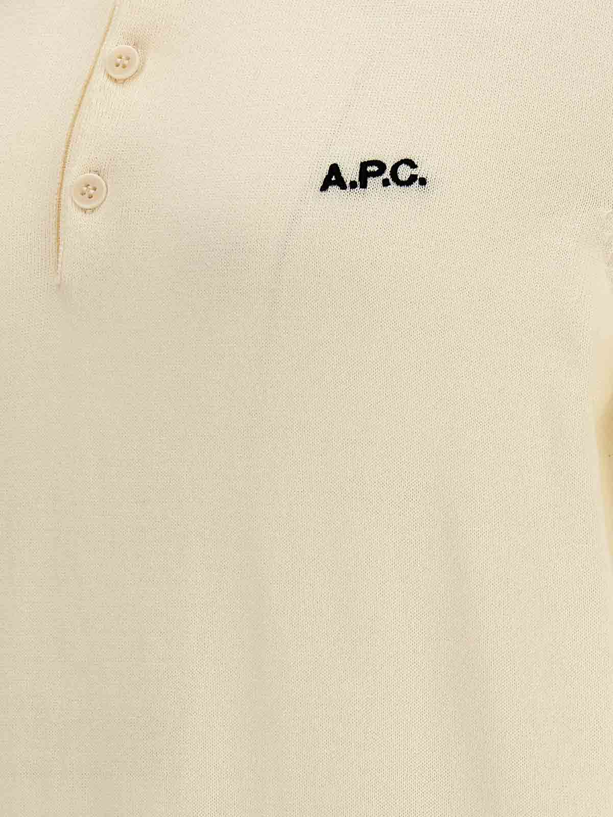 Shop Apc Polo - Flynn In Blanco