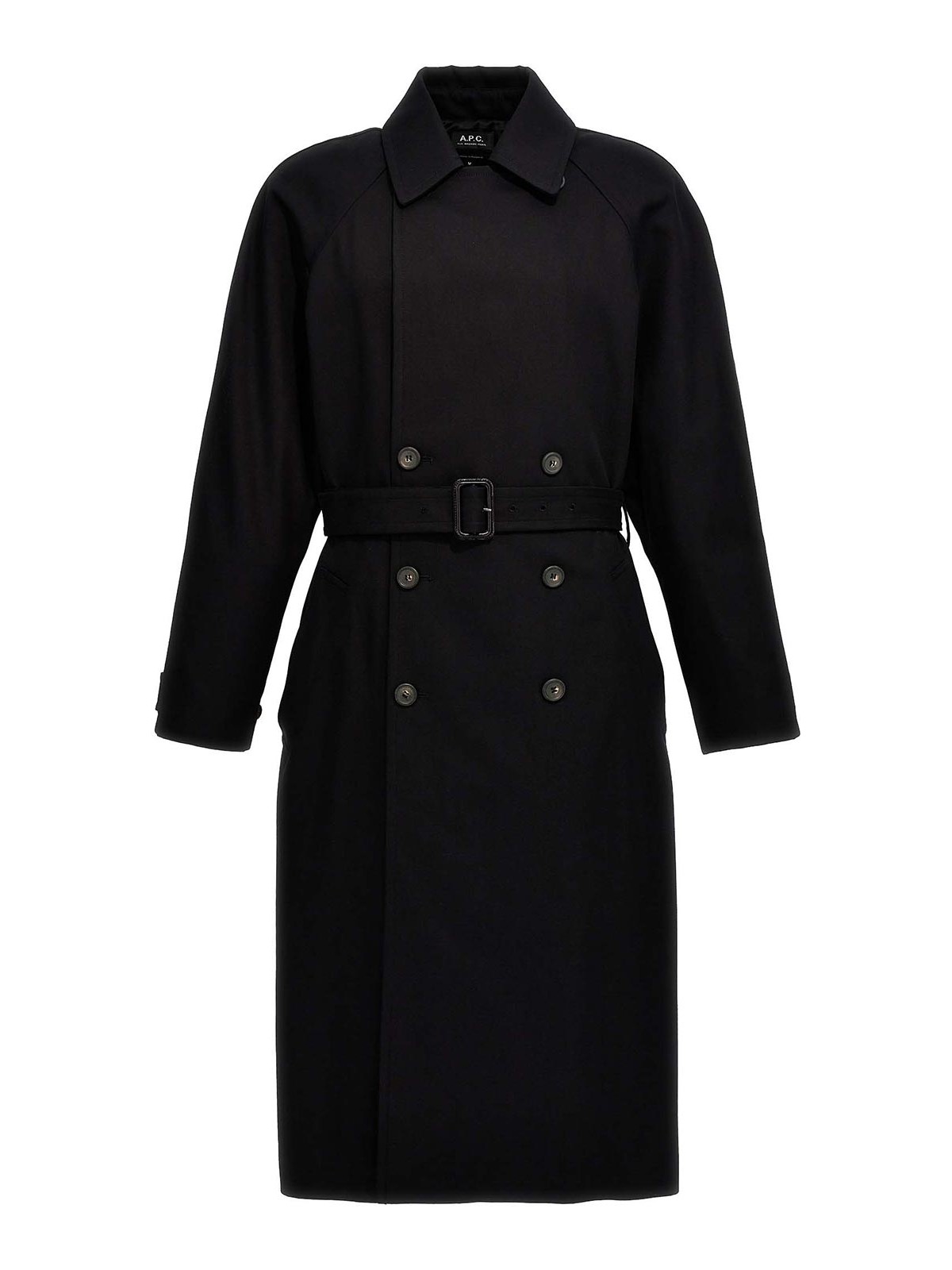 Apc Lou Trench Coat In Negro