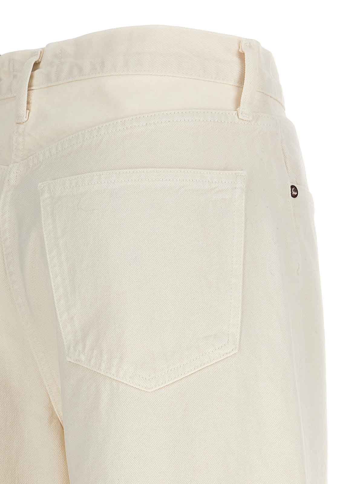 Shop Agolde Dame Denim Jeans Button In Blanco