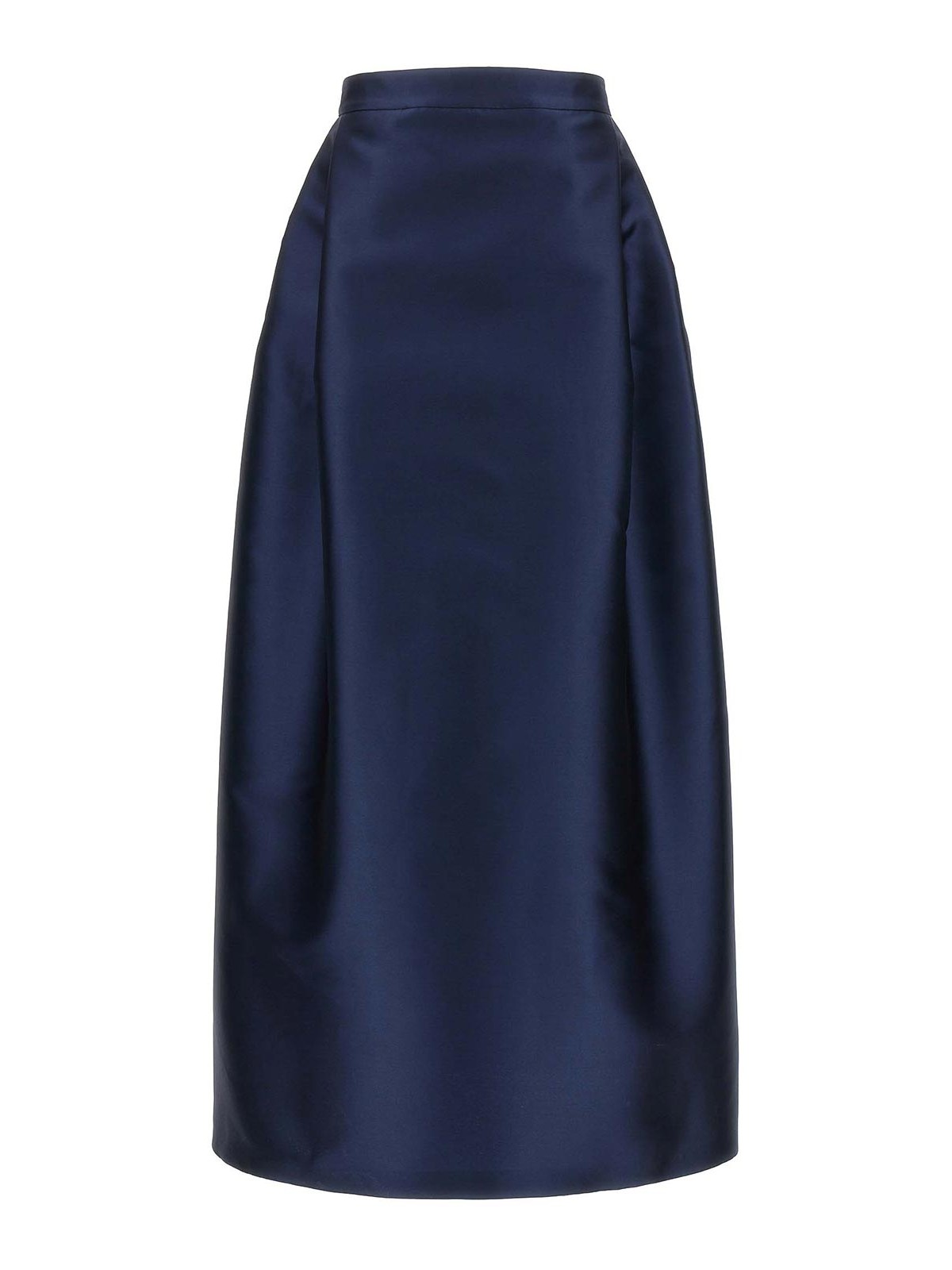 Shop Alberta Ferretti Unlined Skirt Mikado Fabric In Azul