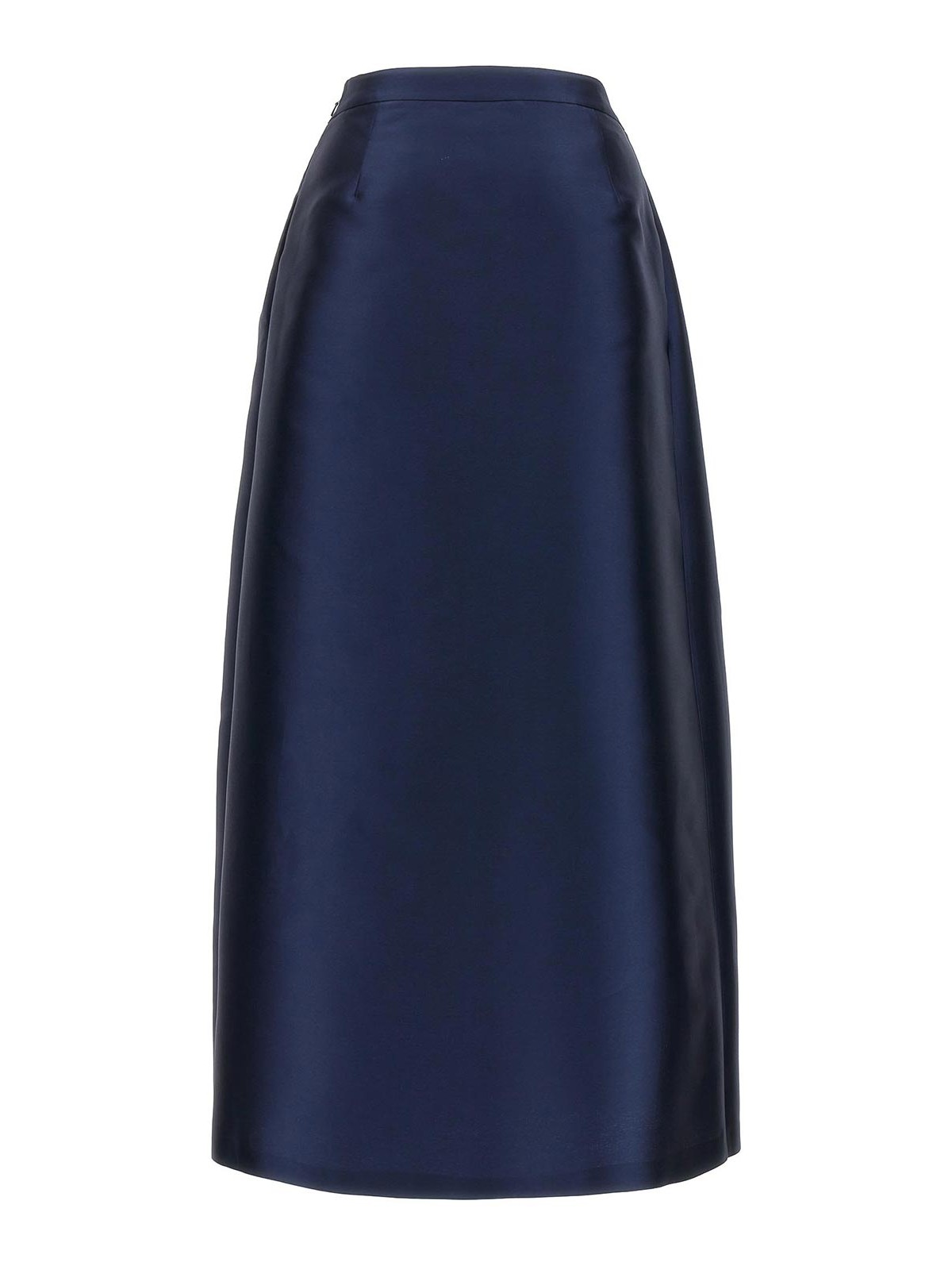 Shop Alberta Ferretti Unlined Skirt Mikado Fabric In Azul