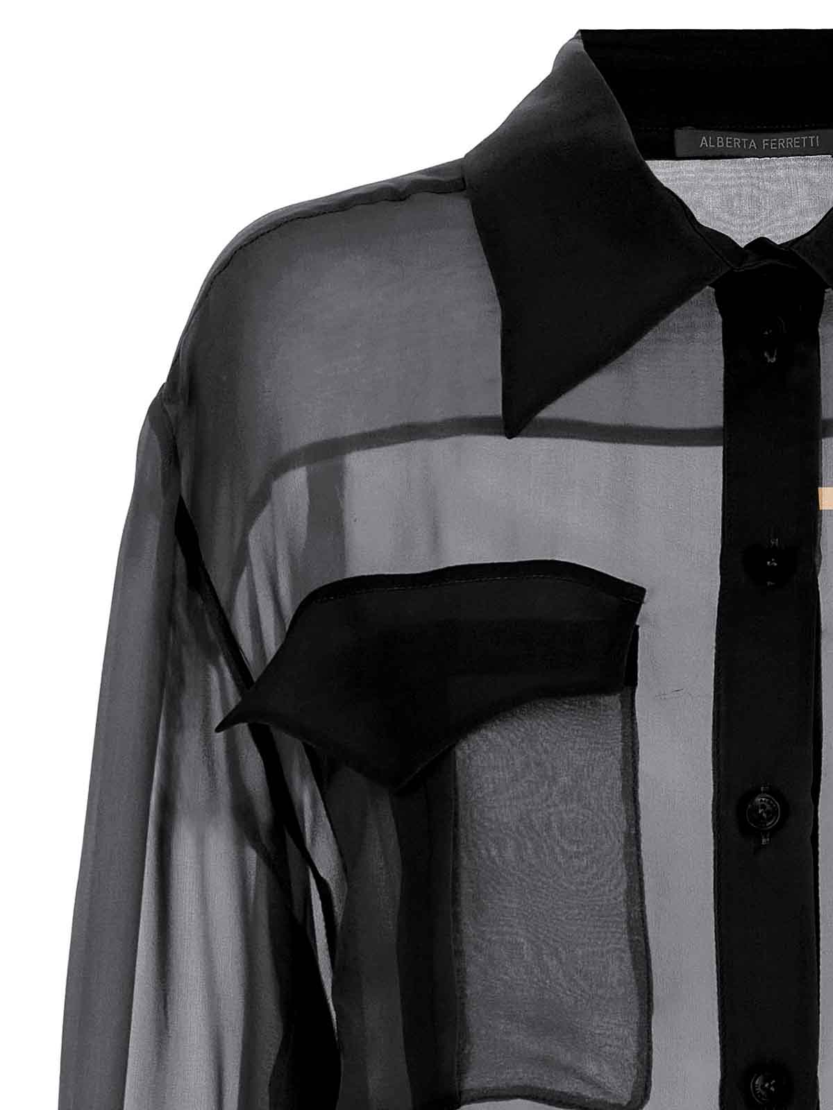 Shop Alberta Ferretti Chiffon Shirt In Negro