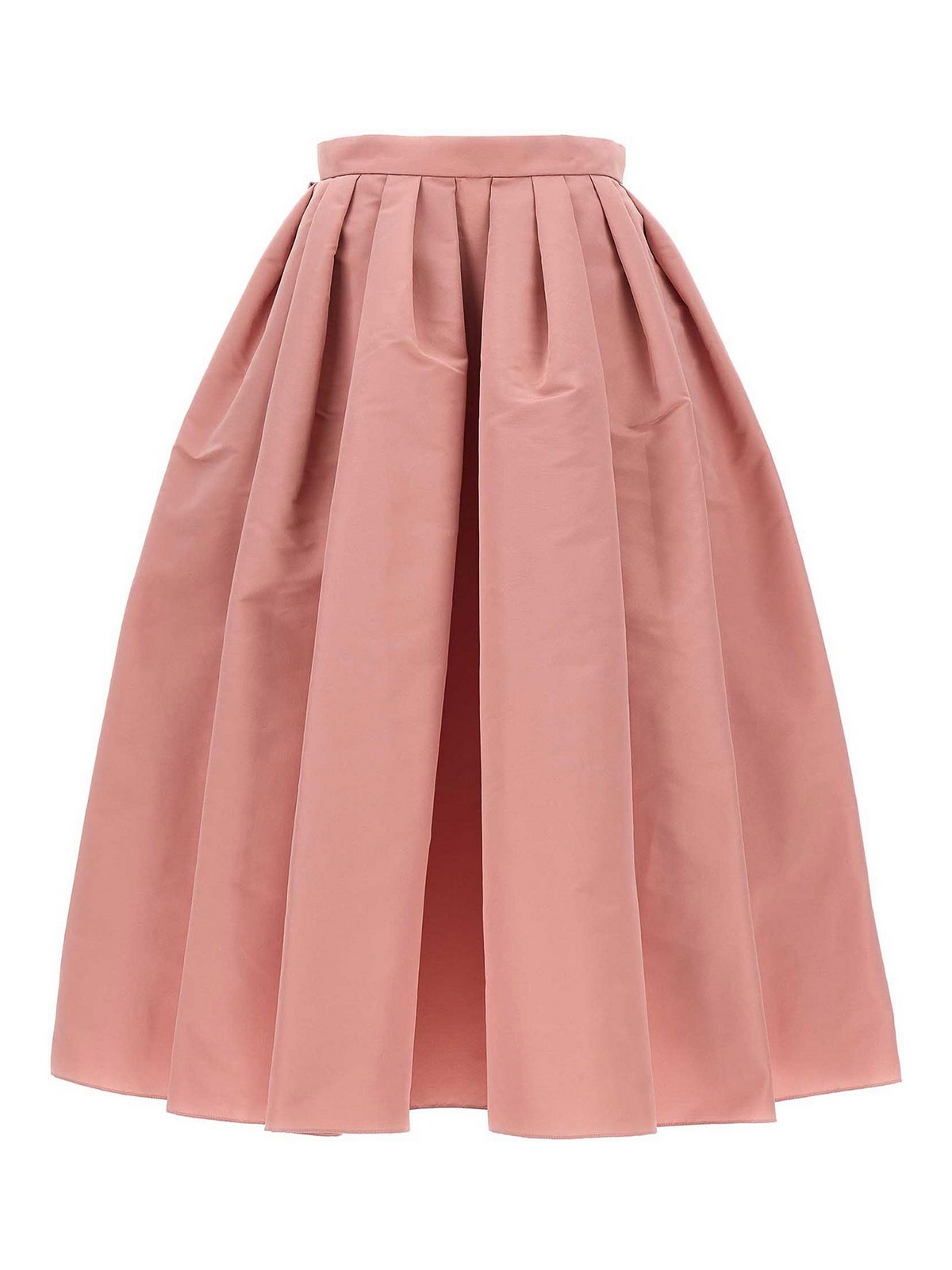 Shop Alexander Mcqueen Curled Midi Skirt In Color Carne Y Neutral
