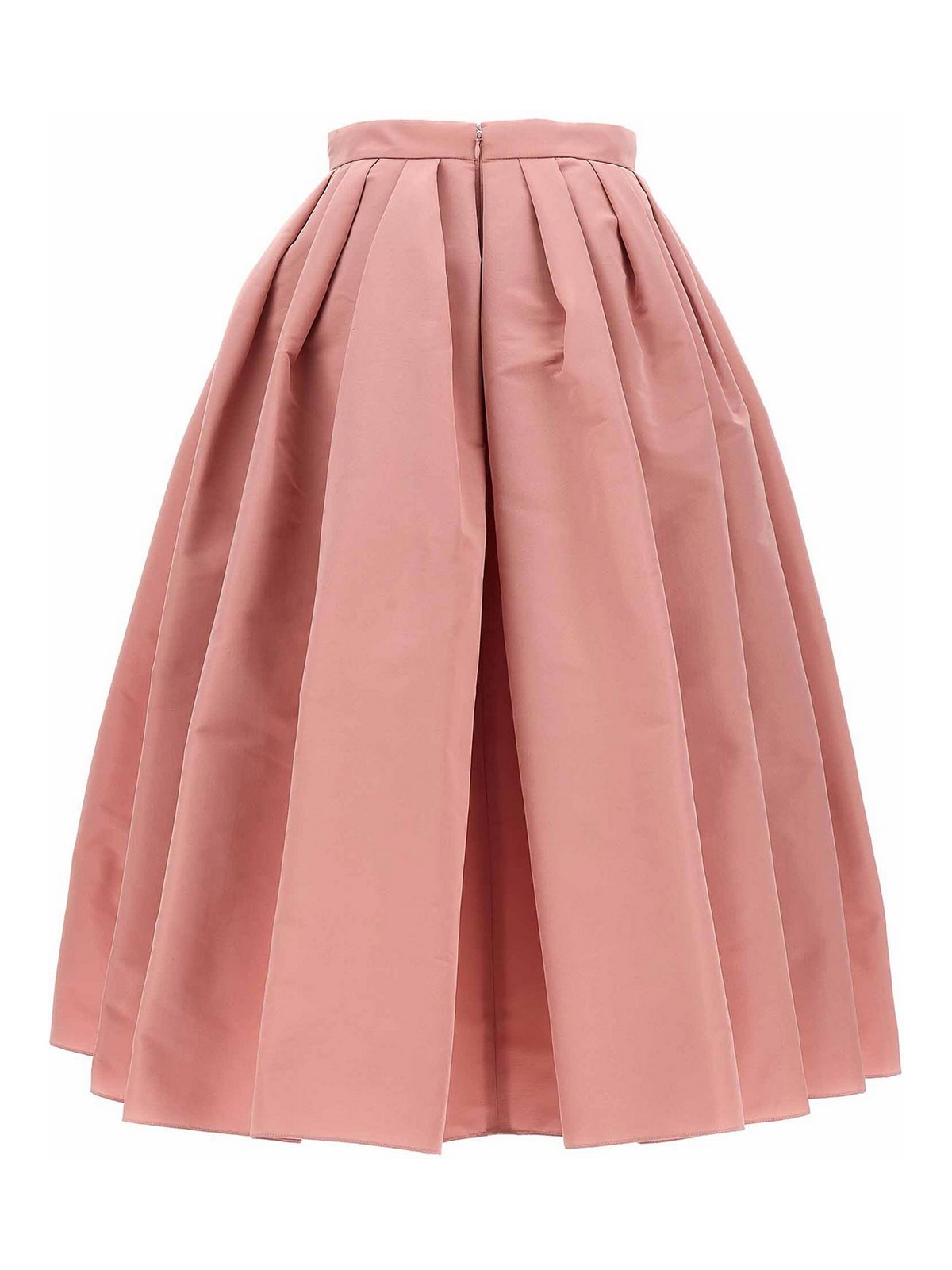 Shop Alexander Mcqueen Curled Midi Skirt In Color Carne Y Neutral