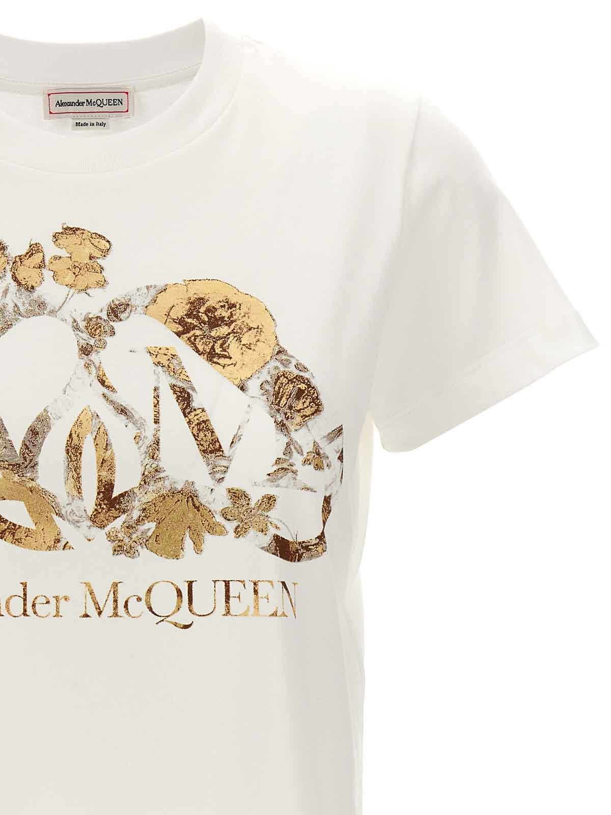 Shop Alexander Mcqueen T-shirt In Blanco