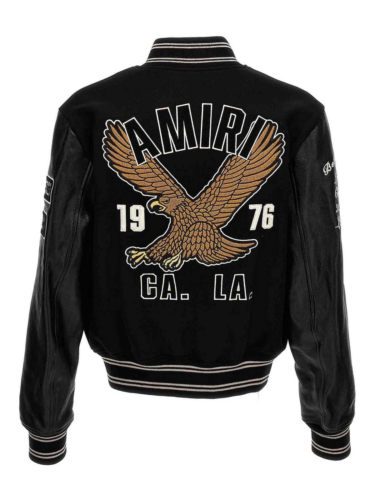 Shop Amiri Oversized Eagle Bomber Jacket In Negro