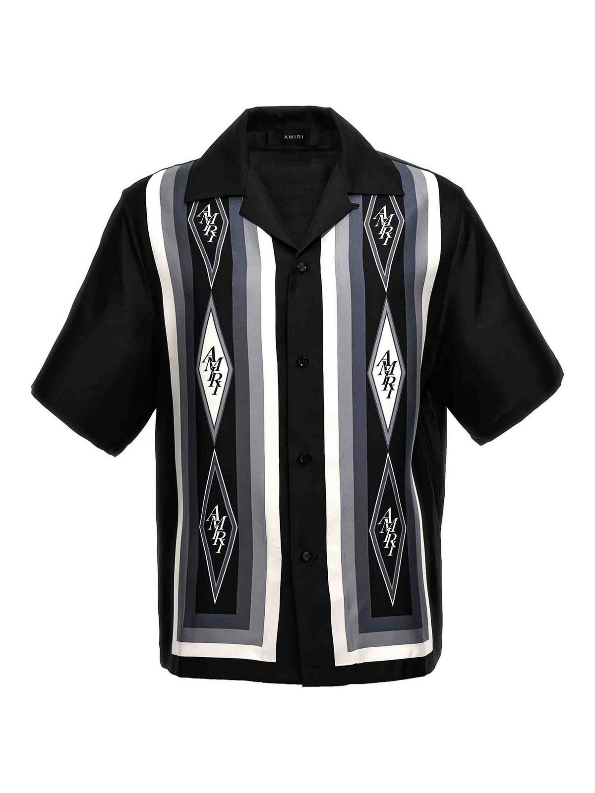 Shop Amiri Diamond Bowling Shirt In Negro