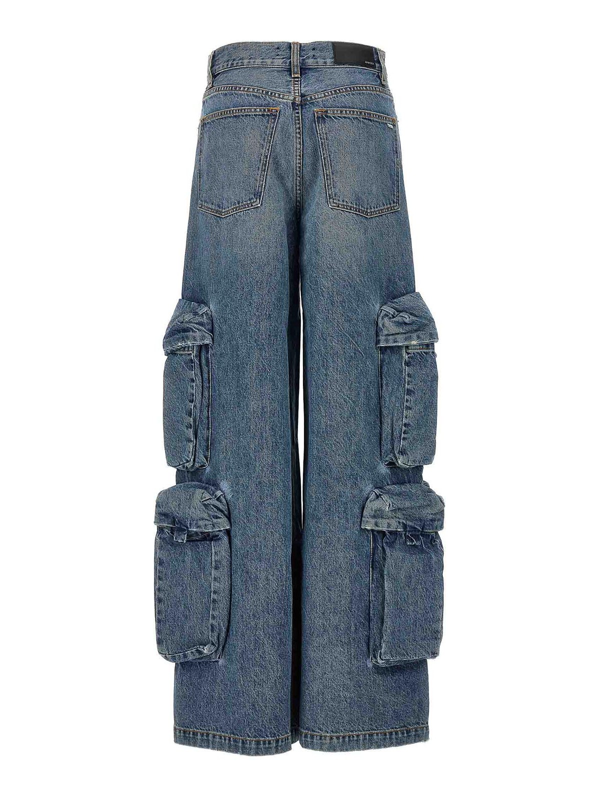 Shop Amiri Baggy Cargo Jeans In Azul