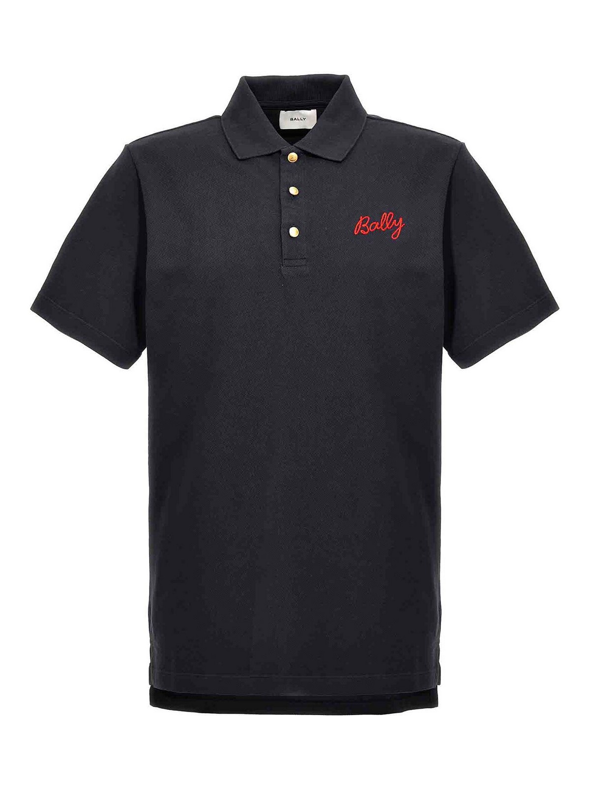 Shop Bally Logo Embroidery Polo Shirt In Azul