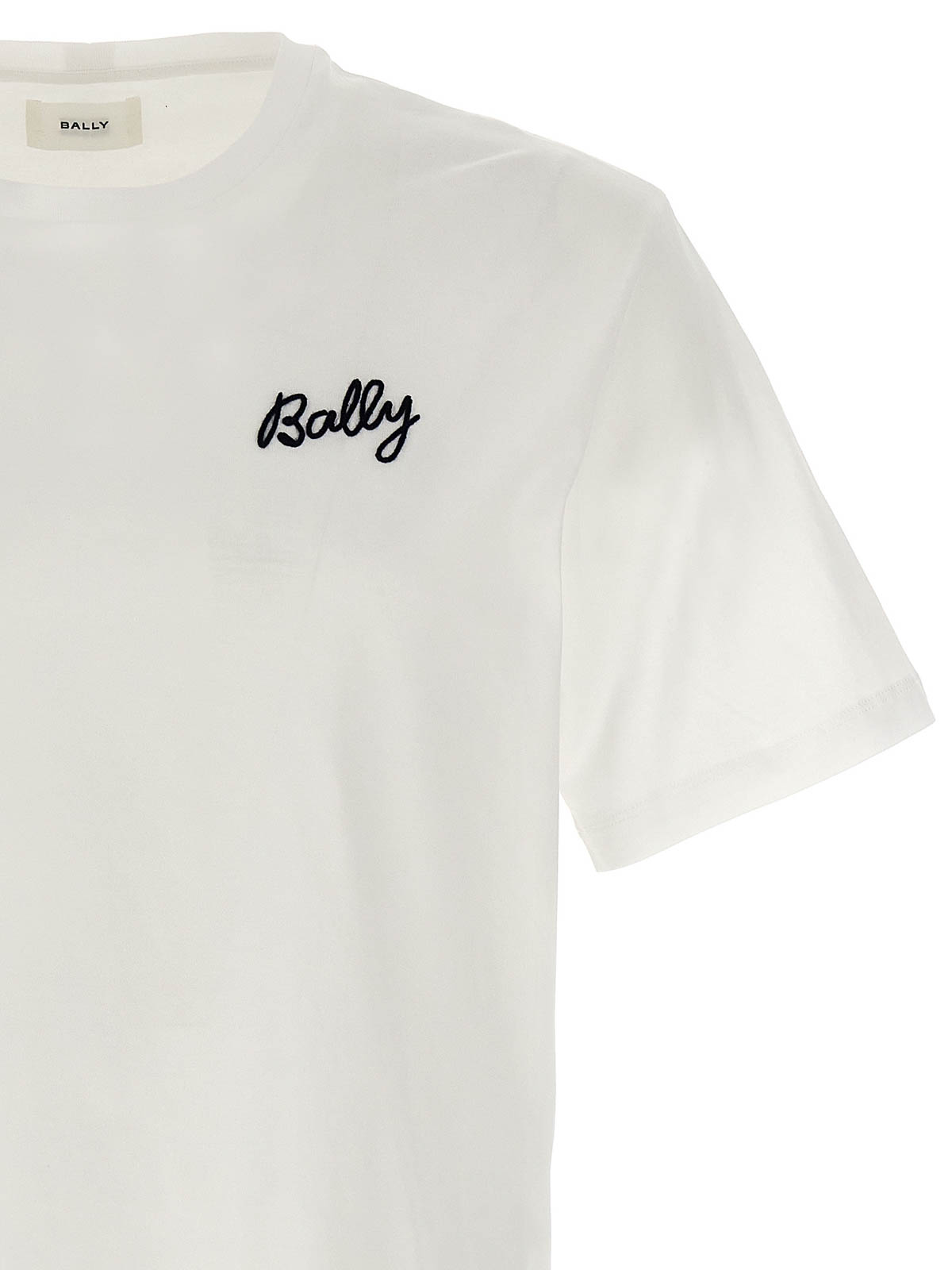 Shop Bally Logo Embroidery T-shirt In Blanco