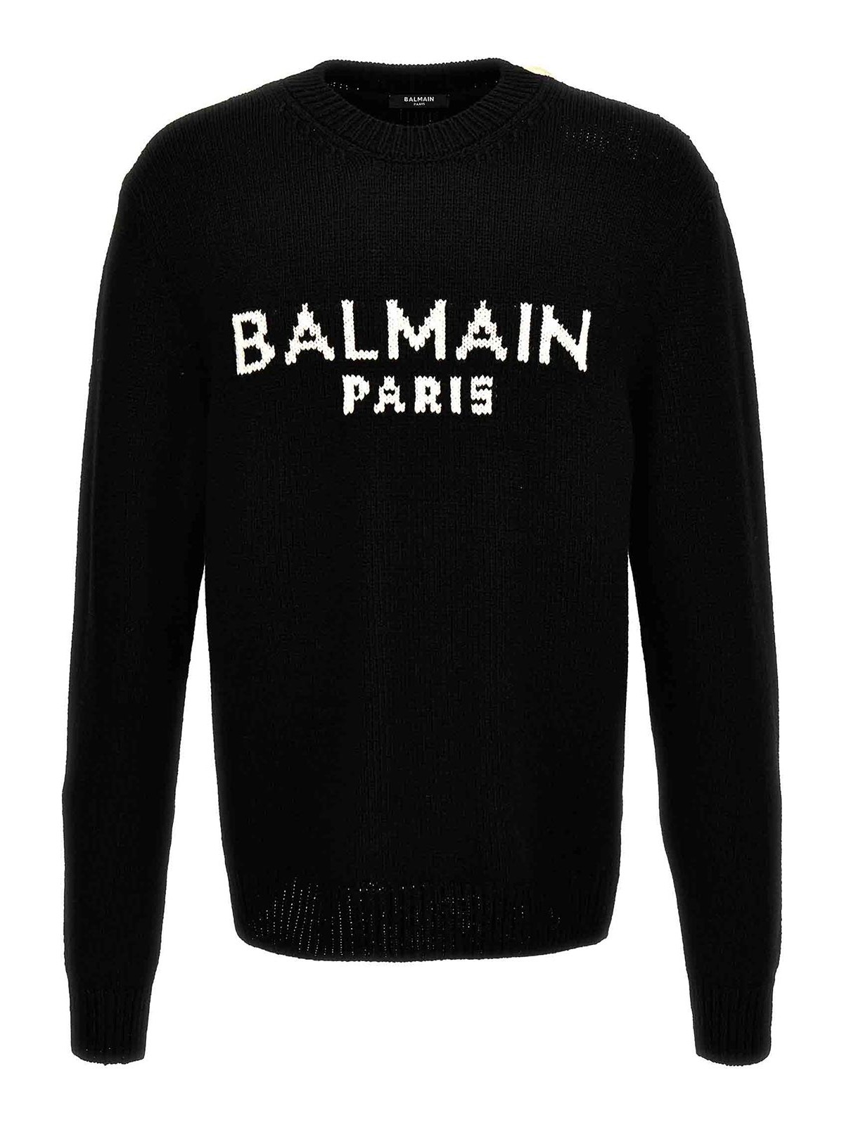 Balmain Jacquard Logo Sweater In Blanco